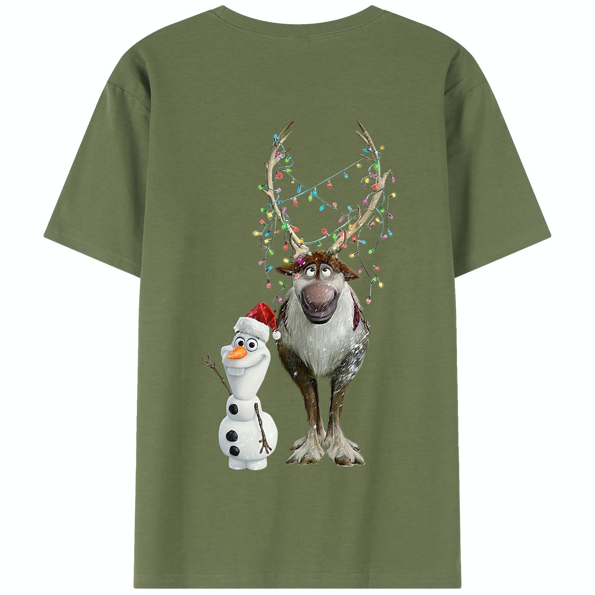 （画像用） アナと雪の女王 アンナ エルサ Frozen Anna Elsa 綿100％半袖Tシャツ（背面プリント）